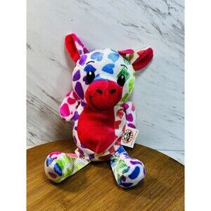 Peek A Boo Toys Baby Cow Plush 9" Rainbow Pastels Stuffed Animal Toy